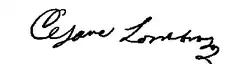 Cesare Lombroso – podpis