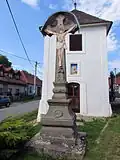 Chapel and wayside cross in Přeckov, Třebíč District.JPG