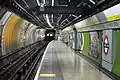 Nástupiště linky Jubilee Line, uzavřené pro veřejnost, rok 2015