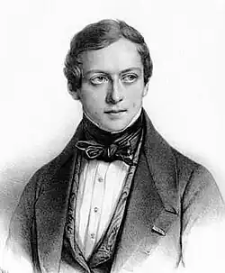 Charles-Auguste de Bériot v roce 1838, portrét Henriho Grevedona