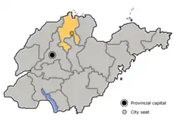 Pin-čou na mapě