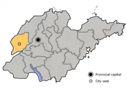 Liao-čcheng na mapě