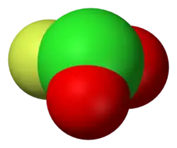 Kalotový model fluoridu chlorylu