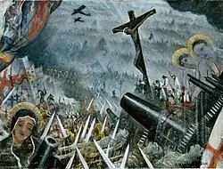 The Unending Cult of Human Sacrifice (Nekonečný kult lidské oběti), 46 x 61 cm, 1934, Další varianta předchozí kompozice