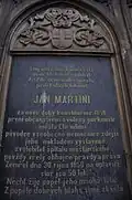 Náhrobní deska starosty Martiniho