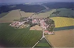 Letecký pohled na obec