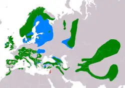 Mapka s rozšířením skorce vodního