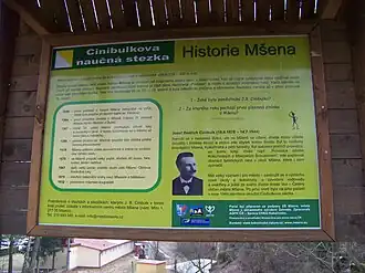 Tabule Cinibulkovy naučné stezky ve Mšeně