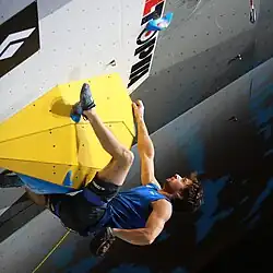 Thomas Joannes v semifinále MS 2018 v lezení na obtížnost Innsbrucku