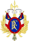 Neoficiální znak vytvořený pro Třetí republiku tvořený svazkem fasces s vavřínovou a dubovou větví, francouzskými vlajkami a řádem Čestné legie
