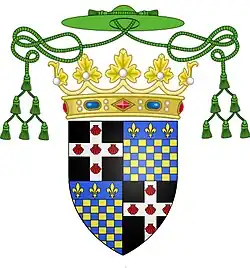 Znak Charles-Françoise de Saint Simon (ve schématu pro biskupy s hraběcí korunkou)