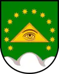 Svébohov (figura tzv. božího oka odkazuje k osobnímu jménu Svéboh, z něhož vychází název obce).