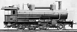 Lokomotiva StEG 3707 (výr.č. 2841/00, kkStB 560.07, u ČSD 344.307). Tovární fotografie v šedém fotonátěru, 1900