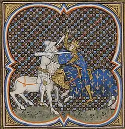 Berthoald v souboji s Chlotharem II.