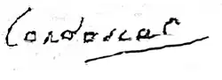Nicolas de Condorcet – podpis