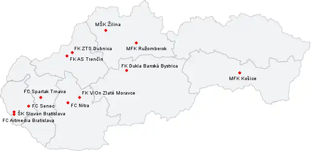 Mapa týmů