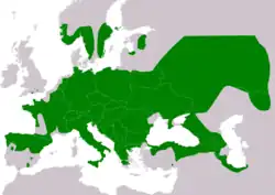 rozšíření užovky hladké