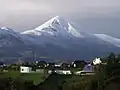 Zasněžený vrchol Croagh Patricku