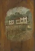 Cyril Kutlík - Dům na svahu (olej na dřevěné desce) 1894