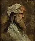 Cyril Kutlík - Muž v turbanu (olej na plátně) 1888