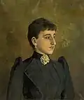 Cyril Kutlík - Podobizna Justíny Bartákové z Humpolce (olej na plátně) 1891