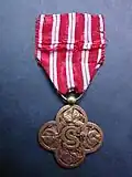 Československý válečný kříž 1918 – rub
