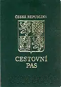 Titulní strana cestovního pasu vzor 1993