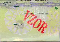 Datová strana cestovního pasu vzor 2007