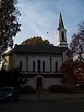 Děčín IV-Podmokly, Husovo náměstí, kostel sv. Františka z Assisi, od východu (01).jpg