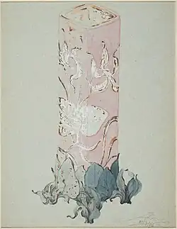 Kresba vázy Les Chardons (Bodláky) od Philippa Wolferse (1896)