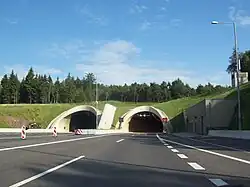 Severní portál tunelu (směr Praha)