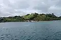Pohled na ostrov z průlivu Dalcahue