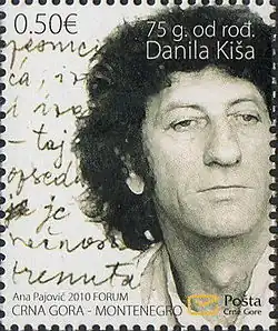 Danilo Kiš na černohorské poštovní známce