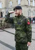 Salutující voják dánské armády