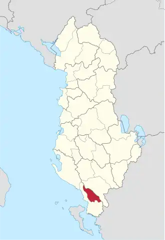 Okres Delvina na mapě