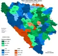 Etnická struktura Bosny a Hercegoviny v roce 1991.