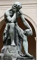 Democrites meditující o sídle duše, Léon-Alexandre Delhomme