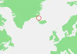 Vyznačení Dánského průlivu na mapě