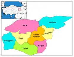 Členění provincie na distrikty