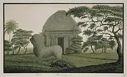 Starověký kamenný památník v Mahabalipuramu u Madras, Peter Anker (1744–1832), Muzeum kulturní historie