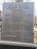 Deatail hrobu PhMr Aloise Kříže na Krčském (Nuselském) hřbitově