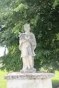Detail of statue of John of Nepomuk in Biskupice, Biskupice-Pulkov, Třebíč District.jpg