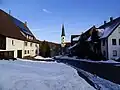 Dettlingen s věží kostela