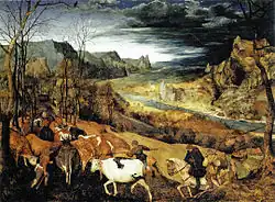 Návrat stáda (Podzim) (1565) z cyklu Měsíců