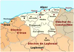 Arcidiecéze Alžír na mapě