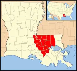 Diecéze Baton Rouge na mapě