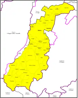 Arcidiecéze Modena-Nonantola na mapě