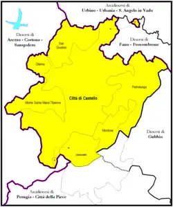 Diecéze Città di Castello na mapě