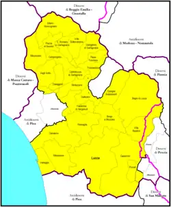 Arcidiecéze Lucca na mapě