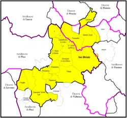 Diecéze San Miniato na mapě
